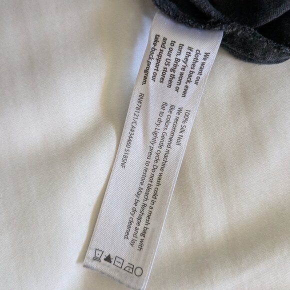 Silk noil wide leg pants in washed black / Eileen Fisher XS - Picture 5 of 5